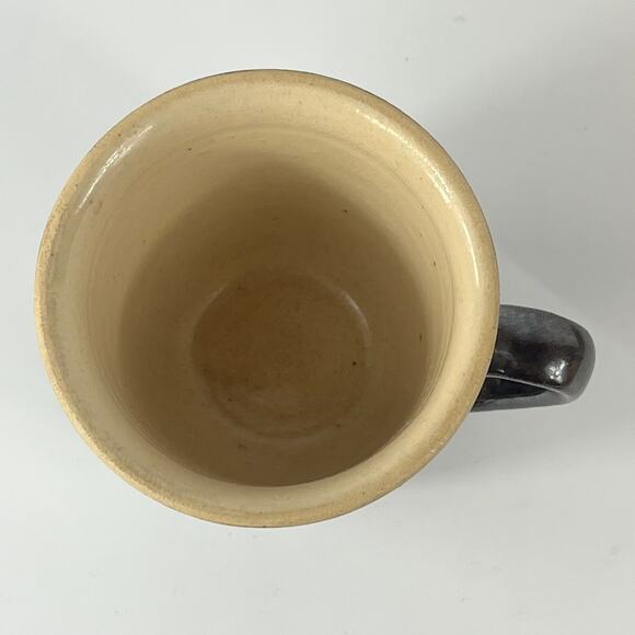 German Blue Spade Coffee Cup Signed Pottery Vtg Unique 3" Tea Wine Handarbeit - Picture 5 of 11